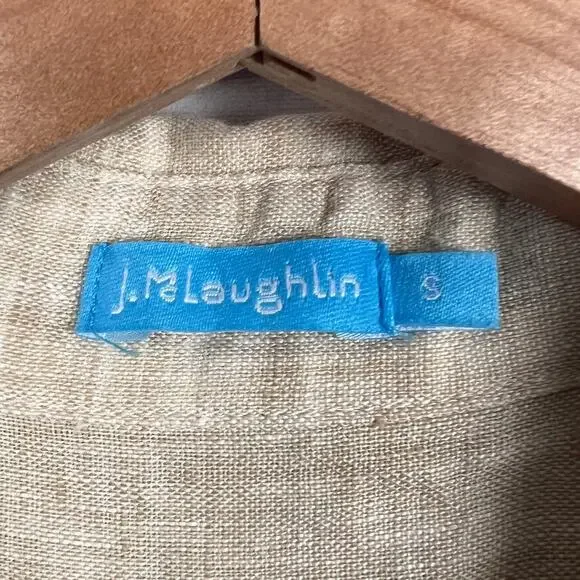 J. McLaughlin Women's S Coastal Old Money Minimalist Linen Button Front Shirt - Picture 6 of 11